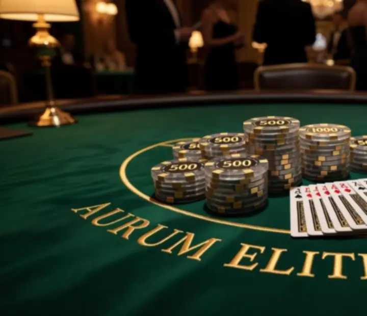Profesionálně připravený blackjack stůl s prémiovými žetony a osvětlením