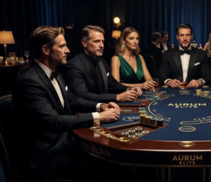 Elegantní blackjack stoly během večerní společenské akce