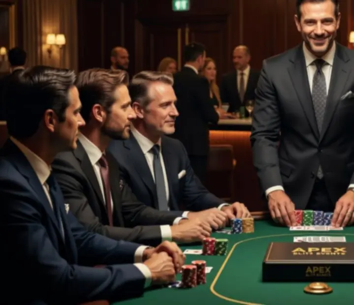 Profesionalní poker dealer a hostitel vítají hosty u stolu